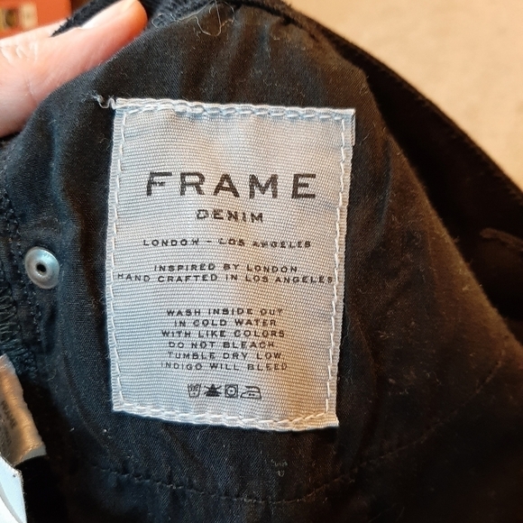 Frame Denim Le Garcon Rip Noir Black Ripped Distressed Mid Rise Jeans Size 26 - Picture 7 of 9